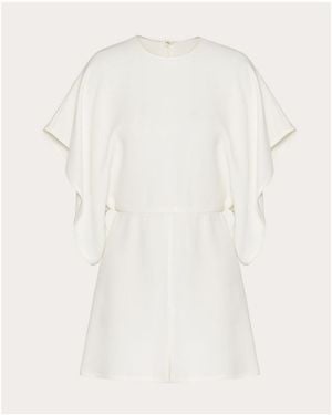 Valentino Short Draped Sleeves Playsuit - White