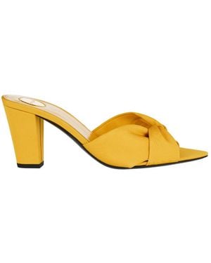Saint Laurent 75Mm Franciane Satin Mule Sandals - Yellow