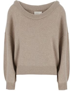 Lisa Yang Doria Off-Shoulder Knitted Jumper - Natural