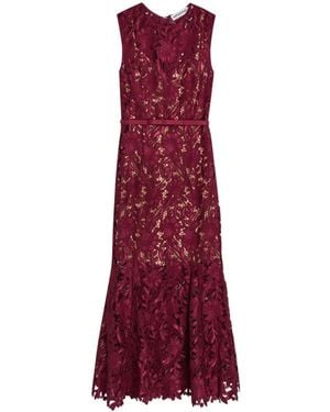 Self-Portrait Lace Midi Dress - Red