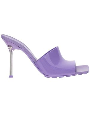 Bottega Veneta Transparent-Strap Heeled Sandals - Purple