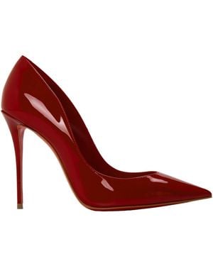 Christian Louboutin Pointed Toe Patent Leather Stiletto Heel Court Shoes - Red