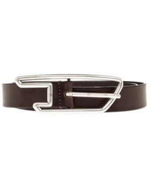 DIESEL B-D Line Logo Buckle Belt - White