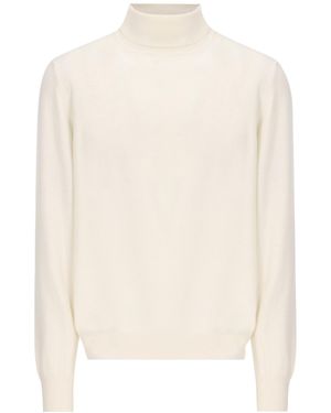 Tagliatore Long-Sleeve High-Neck Top - White