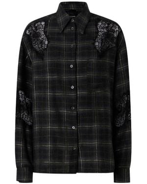 Pinko Chequered Long-Sleeve Shirt - Black
