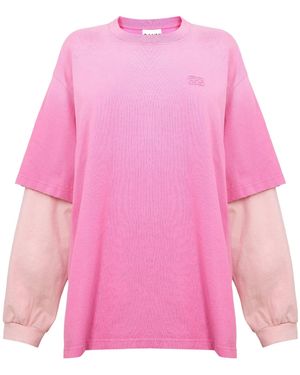 Ganni Long Sleeve T-Shirt - Pink