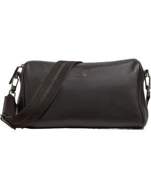 ZEGNA Leather Shoulder Bag - Black