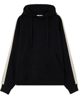Palm Angels Back Curved Logo Track Hoodie - Black