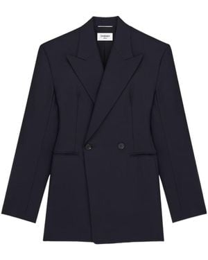 Saint Laurent Double-Breasted Tailored Blazer - Blue