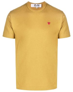 COMME DES GARÇONS PLAY Logo-Appliqqué Cotton T-Shirt - Yellow