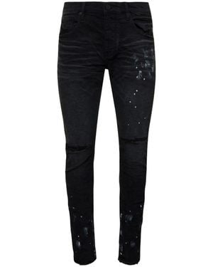 Purple Brand P001 Resin Knee Slit Jeans - Black