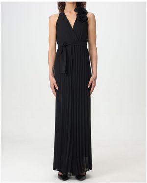 Kaos Crossover Neckline Pleated Jumpsuit - Black