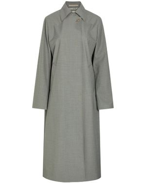 Our Legacy Checked Woven Trench Coat - Gray