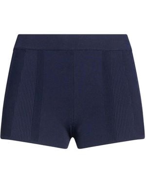 Jacquemus Solid-Color Knitted Hot Trousers - Blue