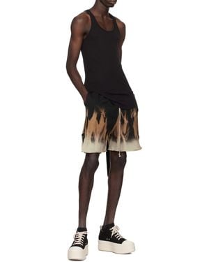 Rick Owens Mid-Rise Tie-Dye Printed Shorts - Black
