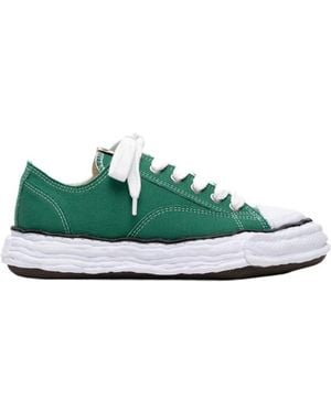 Maison Mihara Yasuhiro Round-Toe Lace-Up Trainers - Green