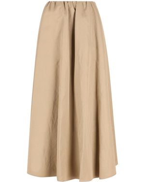 Brunello Cucinelli Elastic Waistband Zipped Skirt - Natural