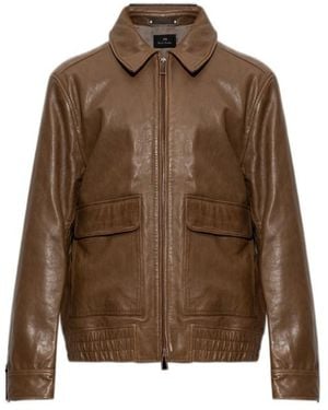 Paul Smith Leather Jacket - Brown