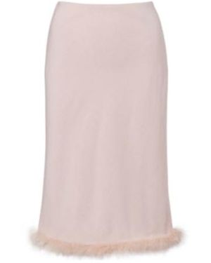 Dorothee Schumacher Soft Vibes Feather-Trimmed Midi Skirt - Pink