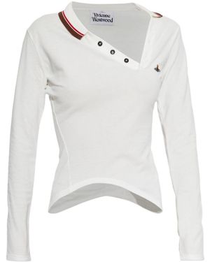 Vivienne Westwood Glory Asymmetric Polo Top - White