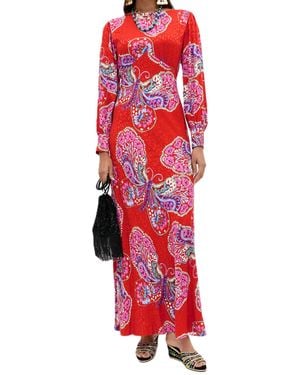 RIXO London Long-Sleeved Dress - Red