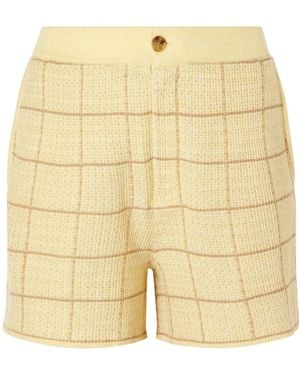 Guest In Residence Comfortable Chequered Shorts - Natural