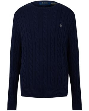 Polo Ralph Lauren Crew Neck Long Sleeve Knit Jumper - Blue