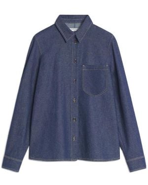 Maison Kitsuné Maison Kitsuné Contrast-Stitch Denim Shirt - Blue
