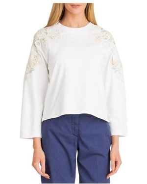 Twinset T-Shirt With Round Neck And Long Sleeves - White