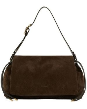 Marella Suede Drawstring Bag - Brown