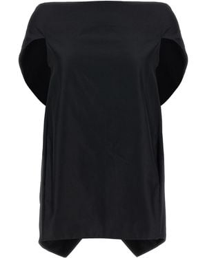 The Row Draped Wide-Neck Blouse - Black