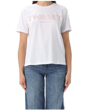 Twinset Logo Embroidery T-Shirt - Blue