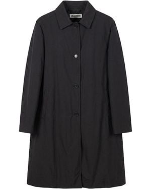 Jil Sander Single-Breasted Button-Fastening Coat - Black