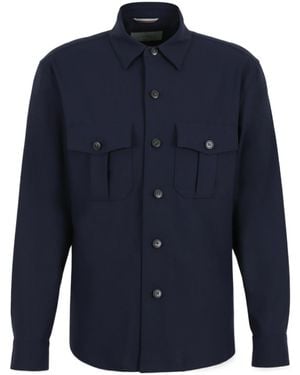 Canali Long-Sleeved Shirt Jacket - Blue
