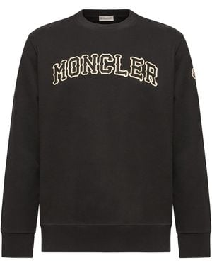 Moncler Logo Cotton Sweatshirt - Black