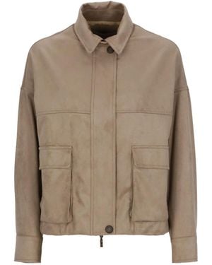 D.exterior Bomber Jacket - Brown