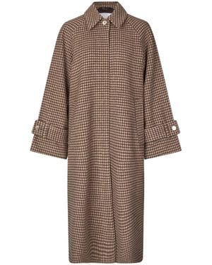 Samsøe & Samsøe Houndstooth Cotton Jacket - Brown