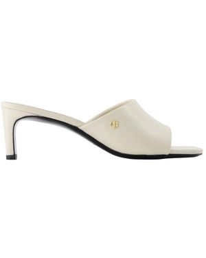 Anine Bing Jayden Mid Heel Mules - White