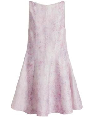 Alberta Ferretti Silk Organza Dress With Floral Print - Purple