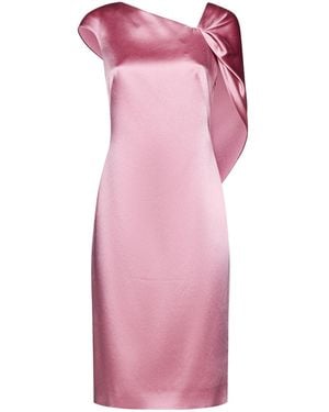 Givenchy Asymmetric Draped-Back Dress - Pink