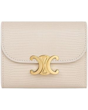 Celine Small Flap Wallet Triomphe - Natural
