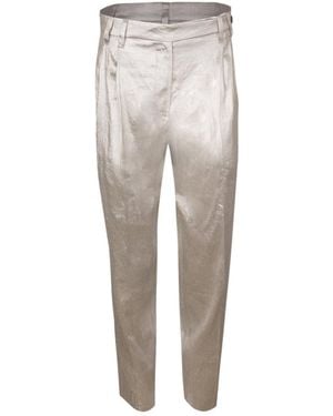 Brunello Cucinelli Metallic Pleated Pants - Gray