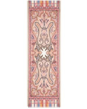 Etro Cashmere, Silk And Wool Scarf With Paisley Motif - Pink