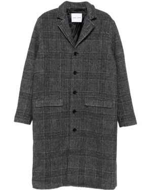 Samsøe & Samsøe Check Single-Breasted Coat - Grey
