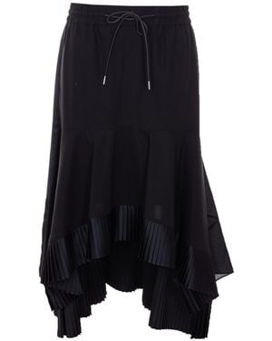 Sacai Pleated Midi Skirt - Blue