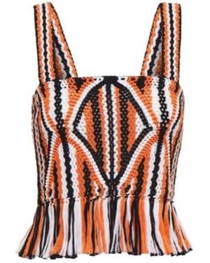 Gabriela Hearst Amalia Macramé Tank Top - Orange