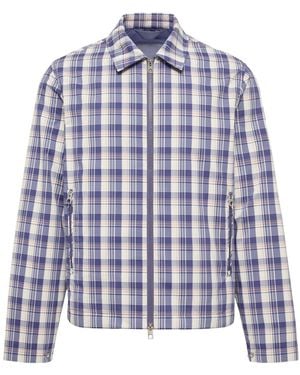 Moncler Giausar Checked Ripstop Shirt Jacket - Blue
