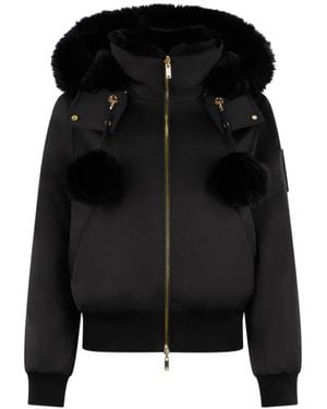 Moose Knuckles Series Original Satin Debbie Bomber Jacket - Black