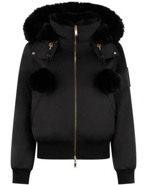 Moose Knuckles Series Original Satin Debbie Bomber Jacket - Black