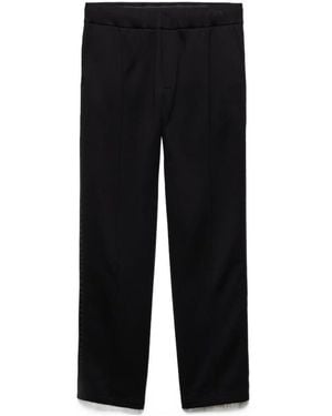 Prada Cotton Fleece Trousers With Re-Nylon Details - Black